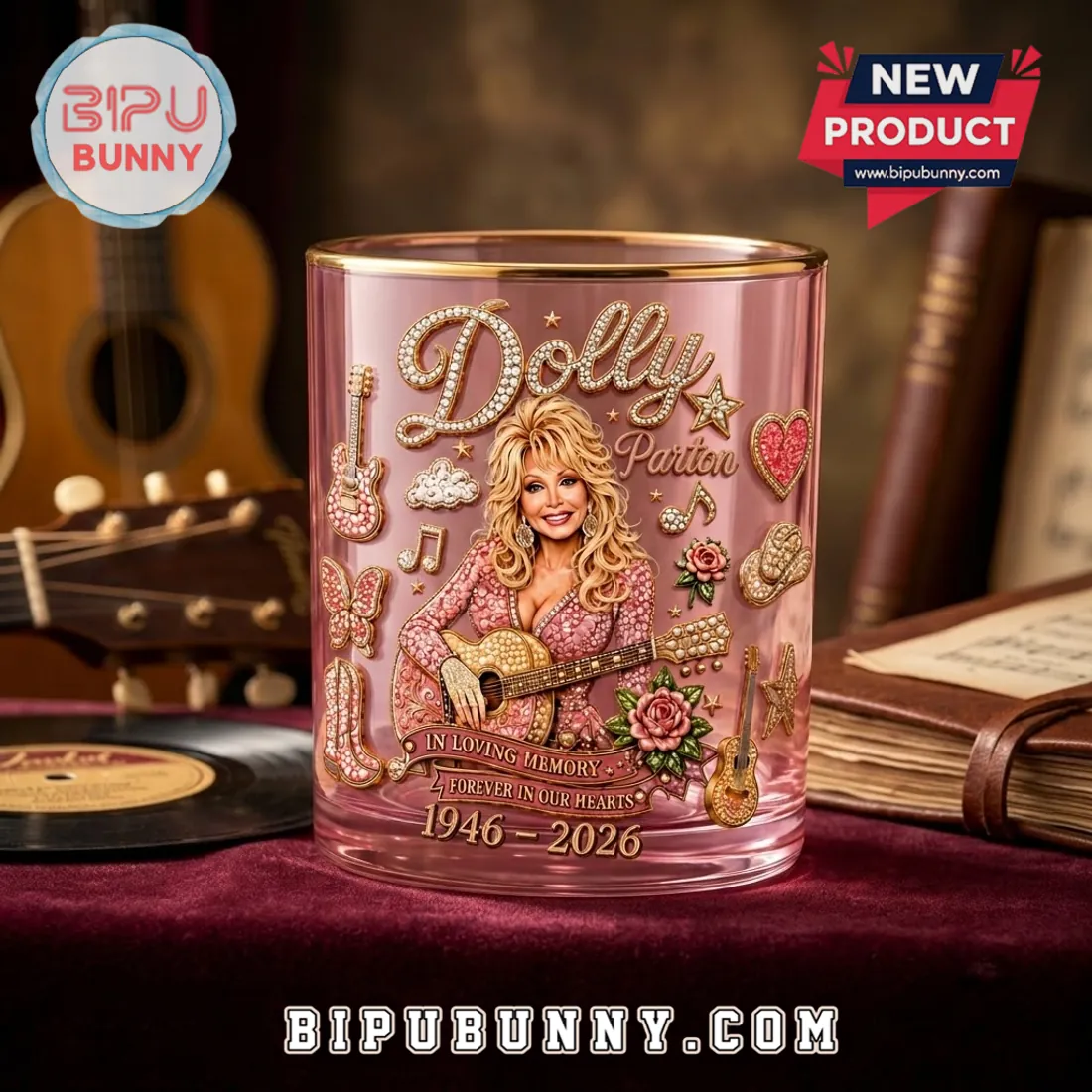 Dolly Parton In Loving Memory 1946-2026 Whiskey Glass Dolly Parton In Loving Memory 1946-2026 Whiskey Glass