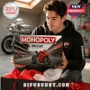 Ducati Monopoly Collector Edition Board Game box featuring a red sportbike on a track held by a man in a black hoodie.