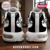 Elvis Presley Black And White TN Sneakers featuring portraits of the singer on a monochrome pattern with white midsoles.