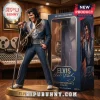 Elvis Presley Blue Jumpsuit Premium Vinyl Figure wearing an eagle-patterned suit and holding an acoustic guitar on a base.