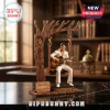 Elvis Presley Can't Help Falling In Love Wooden Swing Figure with a miniature King playing guitar on a tree frame.