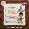 Elvis Presley Emotional Support Keychain with a mini figure, pink Cadillac charm, and inspirational text on a paper note.