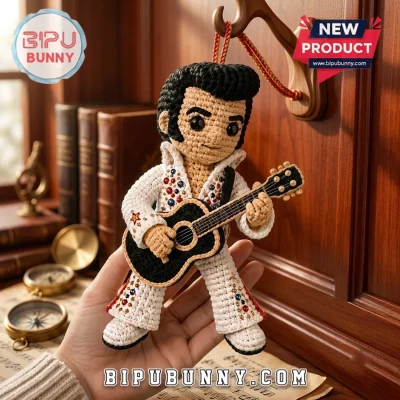 Elvis Presley Hand-Crochet Car Hanging Ornament