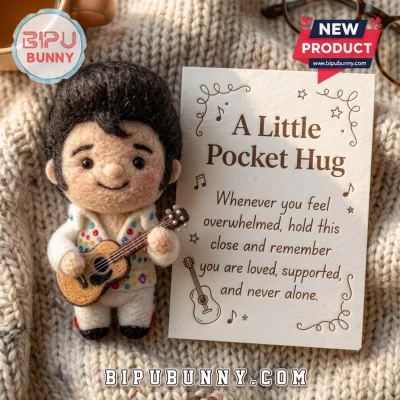 Elvis Presley Handmade Felt Pocket Hug