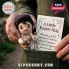 Elvis Presley Handmade Felt Pocket Hug figurine with guitar, held in a hand next to a card with an encouraging poem.
