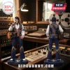 Elvis Presley Jeweled Performance Edition Vinyl Figure showing front and back views in a vintage recording studio setting.