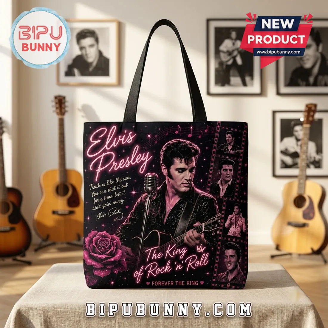 Elvis Presley The King Rock n Roll Tote Bag Elvis Presley The King Rock n Roll Tote Bag