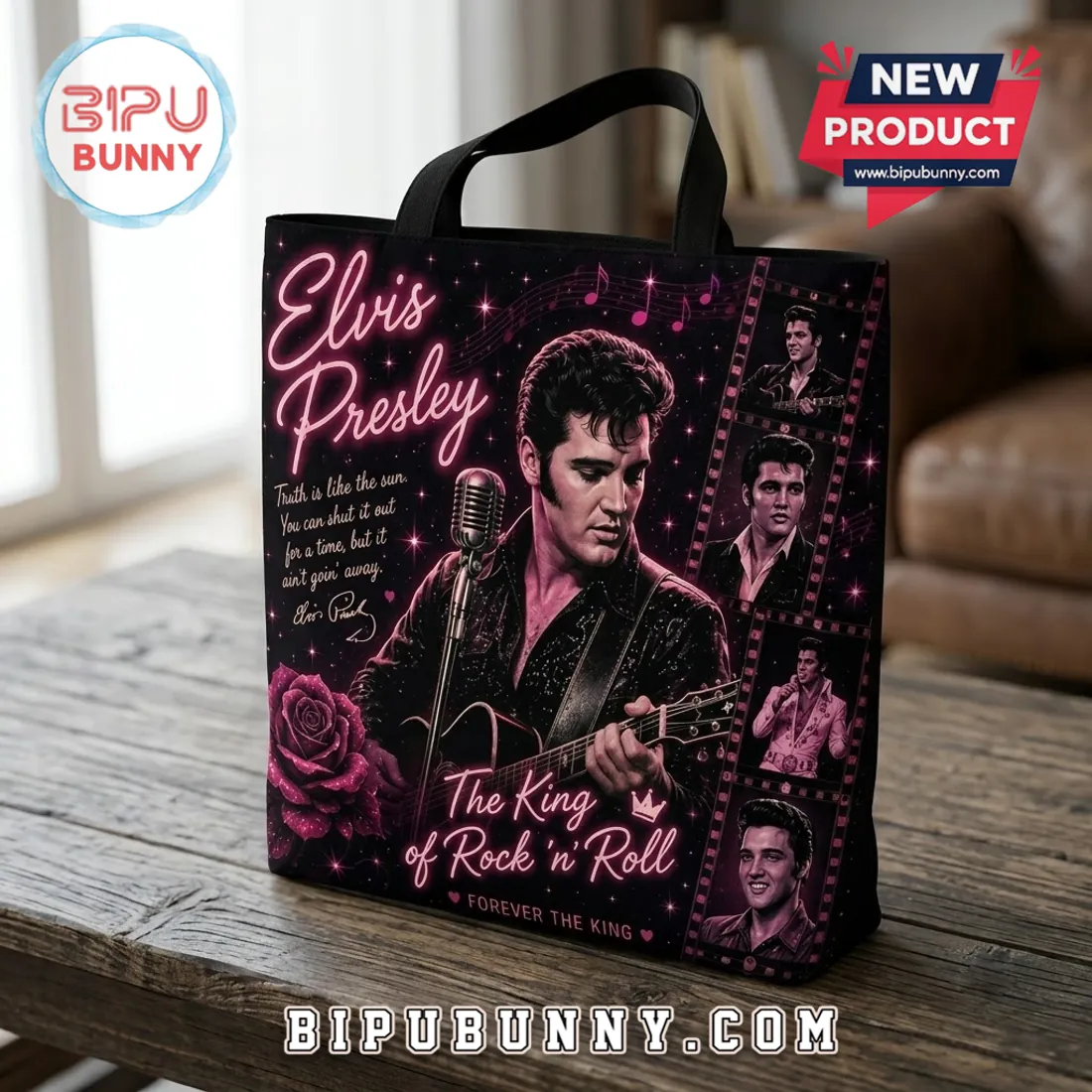 Elvis Presley The King Rock n Roll Tote Bag Elvis Presley The King Rock n Roll Tote Bag