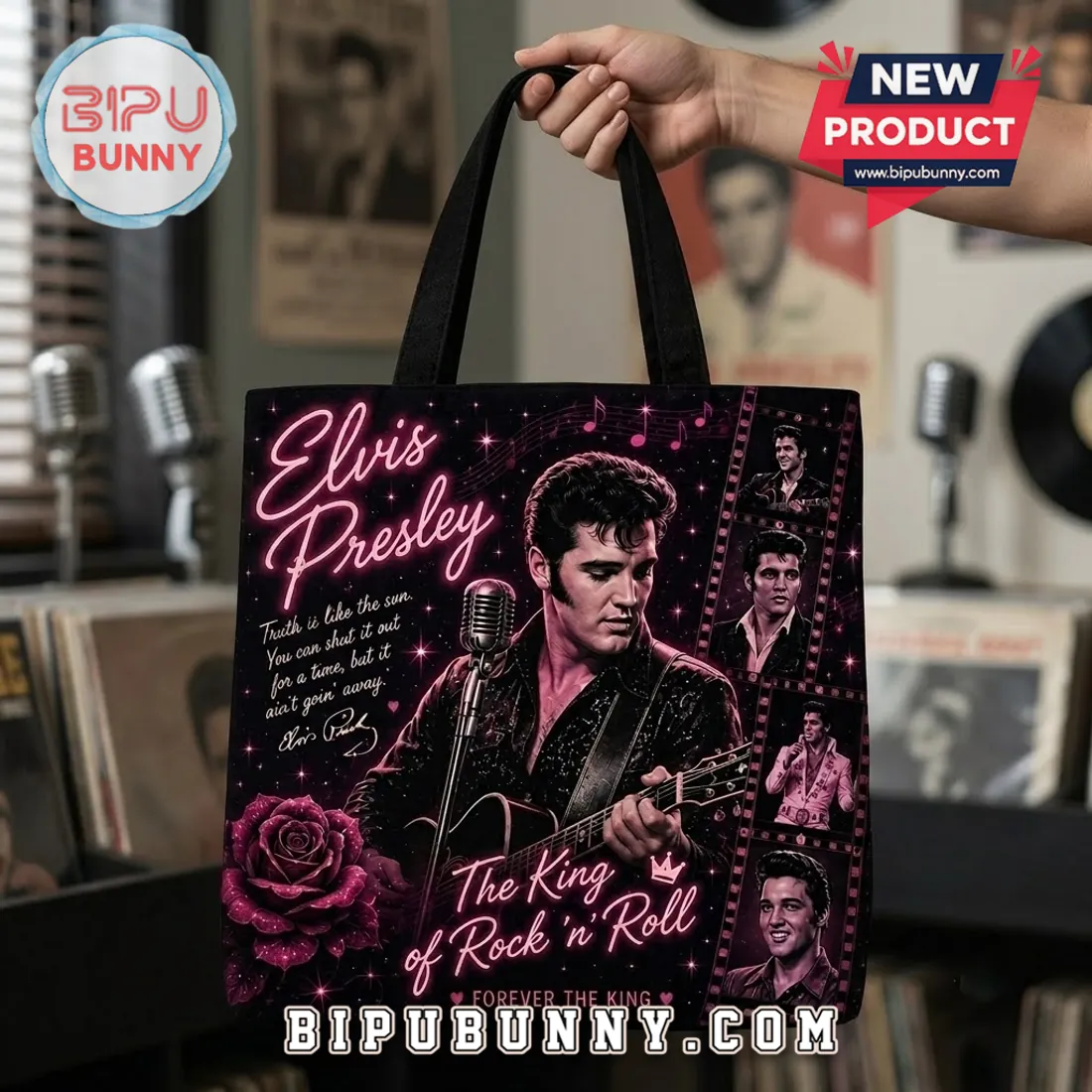 Elvis Presley The King Rock n Roll Tote Bag Elvis Presley The King Rock n Roll Tote Bag