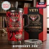 Essendon Bombers 154th Anniversary Stanley Tumbler featuring red and black fire patterns, team logo, and 1872-2026 text dates.