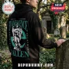 Evanescence Fallen Album Limited Edition Hoodie featuring a white angel graphic and teal Japanese text on black fabric.