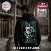 Evanescence Fallen Album Limited Edition Hoodie featuring a gothic statue graphic, teal text, and Japanese characters.