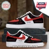Evanescence World Tour Crack Pattern Air Force 1 Sneakers in black, white, and red with custom signature detailing.