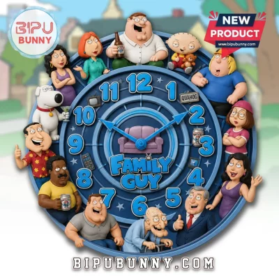 Family Guy Characters Blue Wall Clock