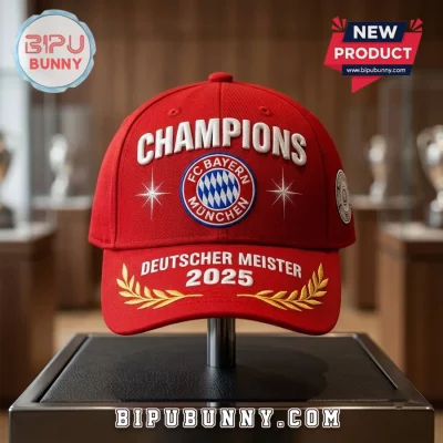 FC Bayern Munchen 2025 Champions Red Baseball Cap