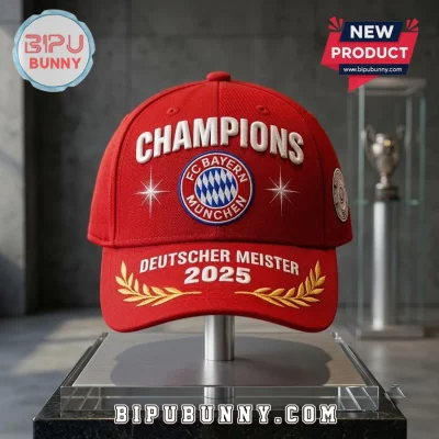FC Bayern Munchen 2025 Champions Red Baseball Cap