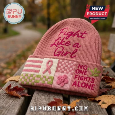 Fight Like A Girl Breast Cancer Awareness Pink Beanie Hat