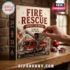 Fire Rescue 24-Day Diecast Metal Vehicle Advent Calendar box with a red fire truck illustration and a hand opening door 12.