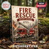 Fire Rescue 24-Day Diecast Metal Vehicle Advent Calendar box with a red fire truck illustration on a wooden forest floor.