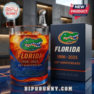 Florida Gators 119th Anniversary Embossed Rocks Glass