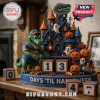Florida Gators Resin Halloween Countdown Calendar featuring a Gator mascot, spooky haunted castle, and rotating date cubes.