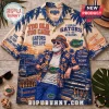 Florida Gators Summer Casual Hawaiian Shirt featuring a bearded man, vintage truck, beer, and palm tree print design.