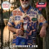 Florida Gators Summer Casual Hawaiian Shirt featuring a sunset tropical print, gator mascot, and college team logos.