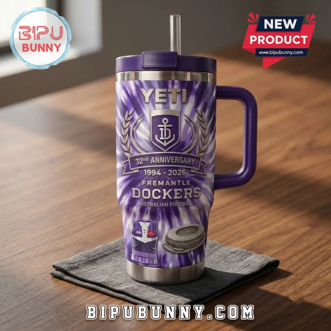 Fremantle Dockers 32nd Anniversary Tie Dye Stanley Tumbler Fremantle Dockers 32nd Anniversary Tie Dye Stanley Tumbler