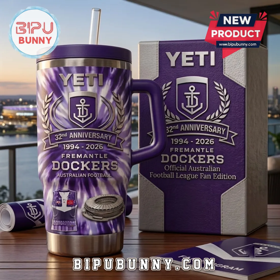 Fremantle Dockers 32nd Anniversary Tie Dye Stanley Tumbler Fremantle Dockers 32nd Anniversary Tie Dye Stanley Tumbler