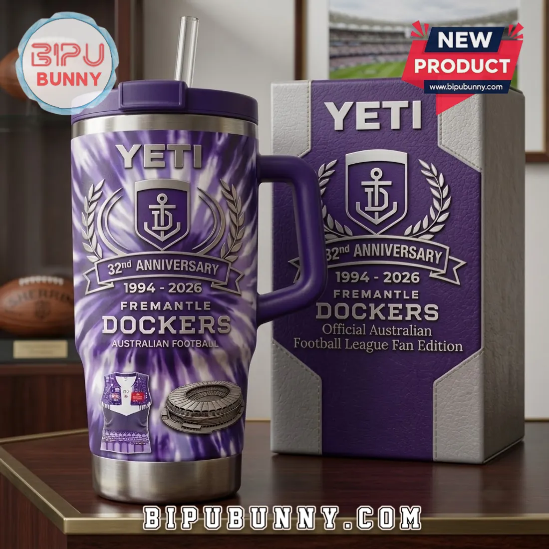 Fremantle Dockers 32nd Anniversary Tie Dye Stanley Tumbler Fremantle Dockers 32nd Anniversary Tie Dye Stanley Tumbler