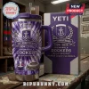Fremantle Dockers 32nd Anniversary Tie Dye Stanley Tumbler with a purple anchor logo, straw, and matching presentation box.