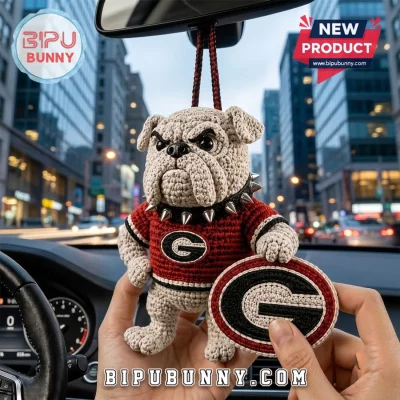 Georgia Bulldogs Crocheted Mascot Car Ornament Georgia Bulldogs Crocheted Mascot Car Ornament