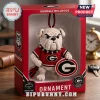Georgia Bulldogs Crocheted Mascot Car Ornament in a red display box featuring a crocheted bulldog wearing a spiked collar.