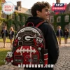 Georgia Bulldogs NFL Mascot Mini Backpack featuring Sanford Stadium graphics, red football textures, and a bulldog charm.