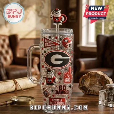 Georgia Bulldogs Rhinestone Accent 40oz Tumbler with Handle