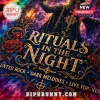 Ghost Rituals in the Night Limited Edition Shirt featuring gold ornate typography, red roses, and purple tie-dye fabric.