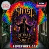 Ghost Rituals in the Night Limited Edition Shirt featuring a tie-dye pattern with a gothic church and dark robed figure.
