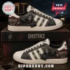 Ghostface Scream Horror Movie Casual Sneakers featuring Ghostface artwork, red accents, and white stripes on a shoe box.