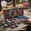 Grateful Dead 300-Piece Deluxe Poker Set in a metal carrying case featuring Dancing Bears, a Steal Your Face logo, and cards.