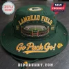 Green Bay Packers Lambeau Field green boonie hat featuring embroidered stadium graphics and team lettering on fabric.