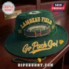Green Bay Packers Lambeau Field green boonie hat featuring embroidered stadium graphics and Go Pack Go text on the brim.