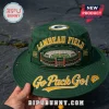 Green Bay Packers Lambeau Field green boonie hat featuring embroidered stadium graphics and team logo on dark stone base.