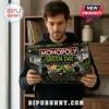 Green Day Monopoly Collector Edition Board Game box held by a man wearing a black hoodie in a home office setting.