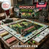 Green Day Monopoly Collector Edition Board Game featuring band imagery, custom game pieces, and themed currency on a table.