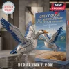 Grey Goose 30th Anniversary Building Brick Set featuring a constructed grey and blue plastic goose figure on a clear stand.