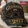 Guinness 267 Years St. James Gate Baseball Cap in dark denim with metallic embroidery of a pint, harp, and shamrocks.