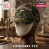 Guinness 267 Years St. James Gate baseball cap in black denim with gold embroidery, shamrock motifs, and vintage branding.