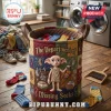 Harry Potter Dobby Quilted Laundry Basket featuring the house elf, brown leather handles, and colorful sock patterns.