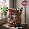 Harry Potter Dobby Quilted Laundry Basket featuring patchwork fabric, rope handles, and Dobby holding a colorful sock.