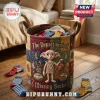 Harry Potter Dobby Quilted Laundry Basket featuring Dobby graphic with text The Department of Missing Socks on wood floor.